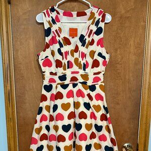Modcloth Surely Sweet Heart Print Dress with Pockets